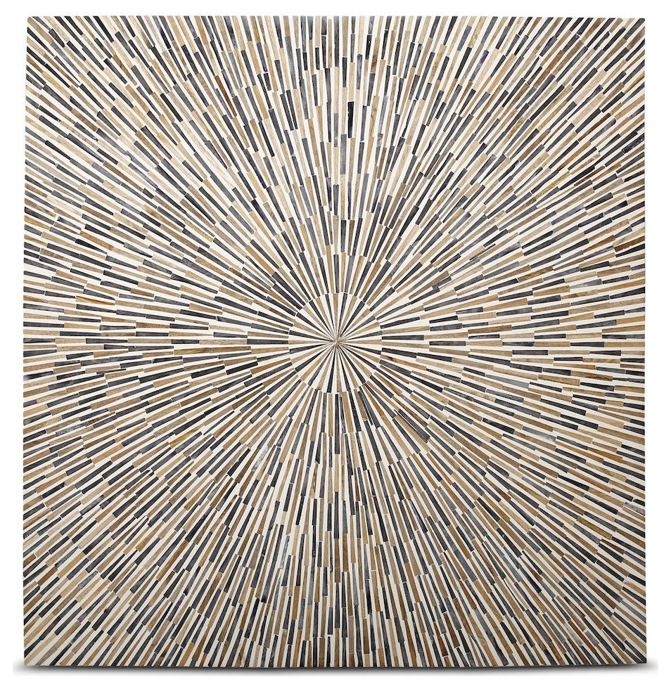 Alexandria 40 Square Coffee Table With Bone, Wood And Horn Inlay