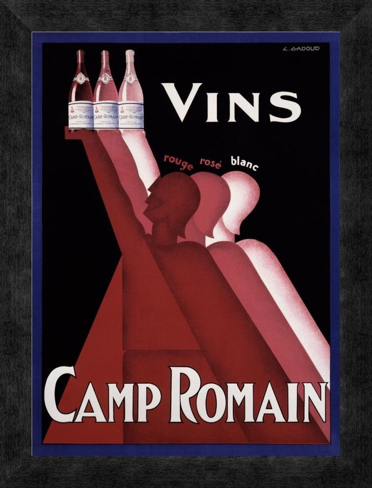 "Vins Camp Romain" Framed Canvas Giclee by C. Gadoud, 14"x18"