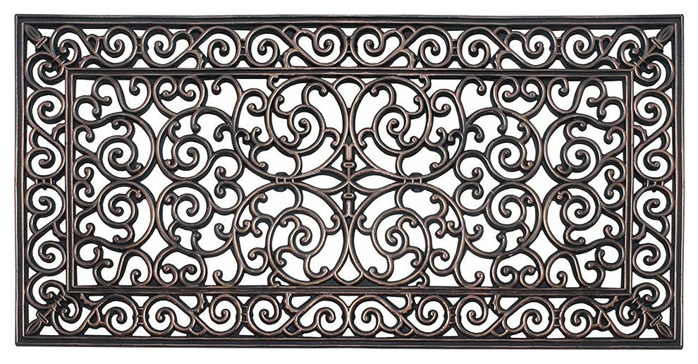 A1HC First IMPRESSION Audie 23.62"x47.25" Easy Clean Rubber Entry Way Doormat