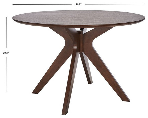 Safavieh Couture Carolee 46" Round Dining Table Walnut