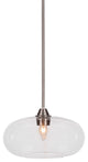 Paramount 1-Light Mini Pendant, Brushed Nickel, 13" Clear Bubble Glass