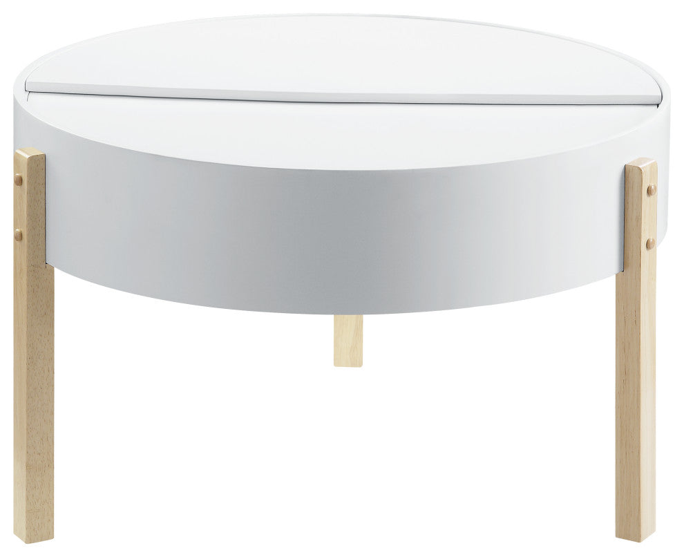 Bodfish Coffee Table, White and Natural