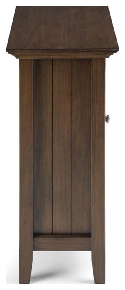 Solid Wood 32" Wide Low Storage Media Cabinet In Rustic Natural Aged Brown