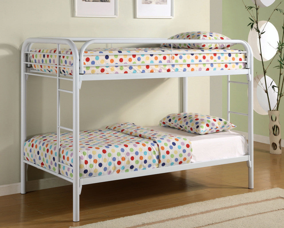 Twin Over Twin Bunk Bed, White