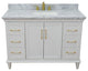 49" Single Sink Vanity, White Finish With White Carrara Marble