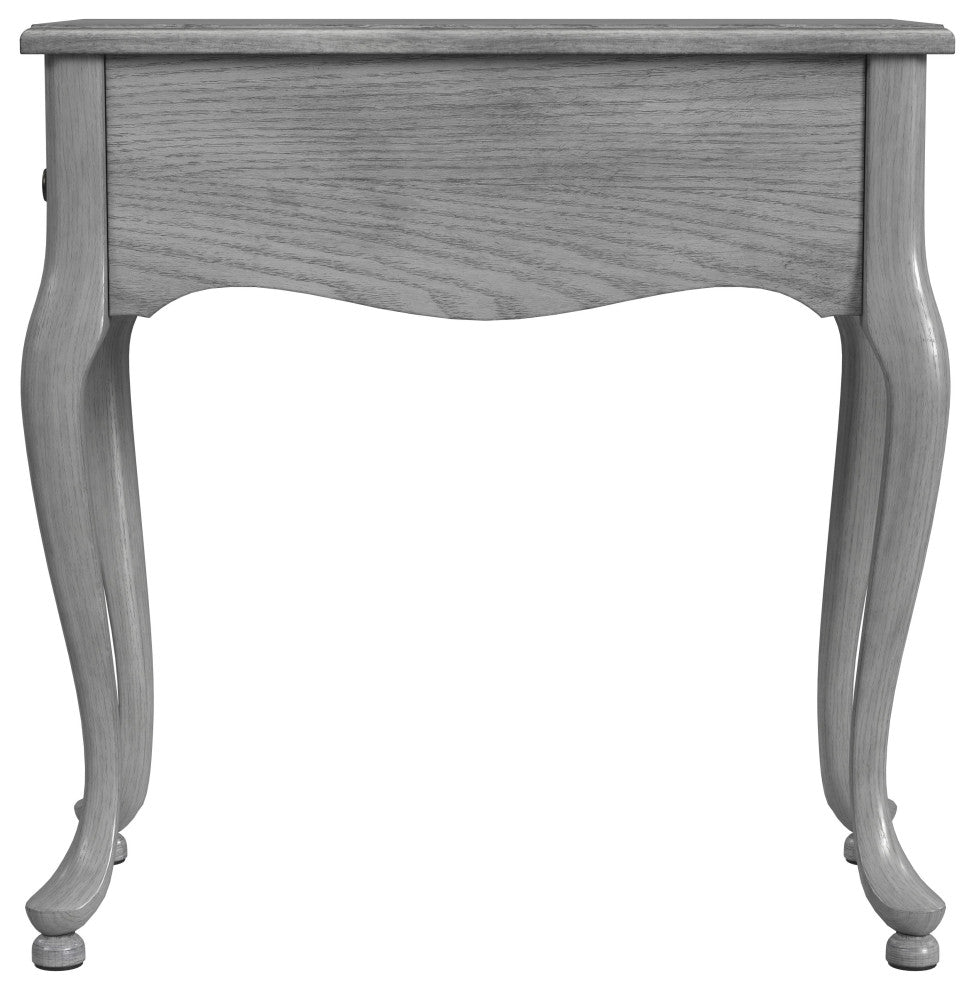 Croydon One Drawer with Pullout Side Table, Powder Gray