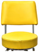 Retro Home Single Ring Upholstered 24" Swivel Counter Stool with Back, Yellow