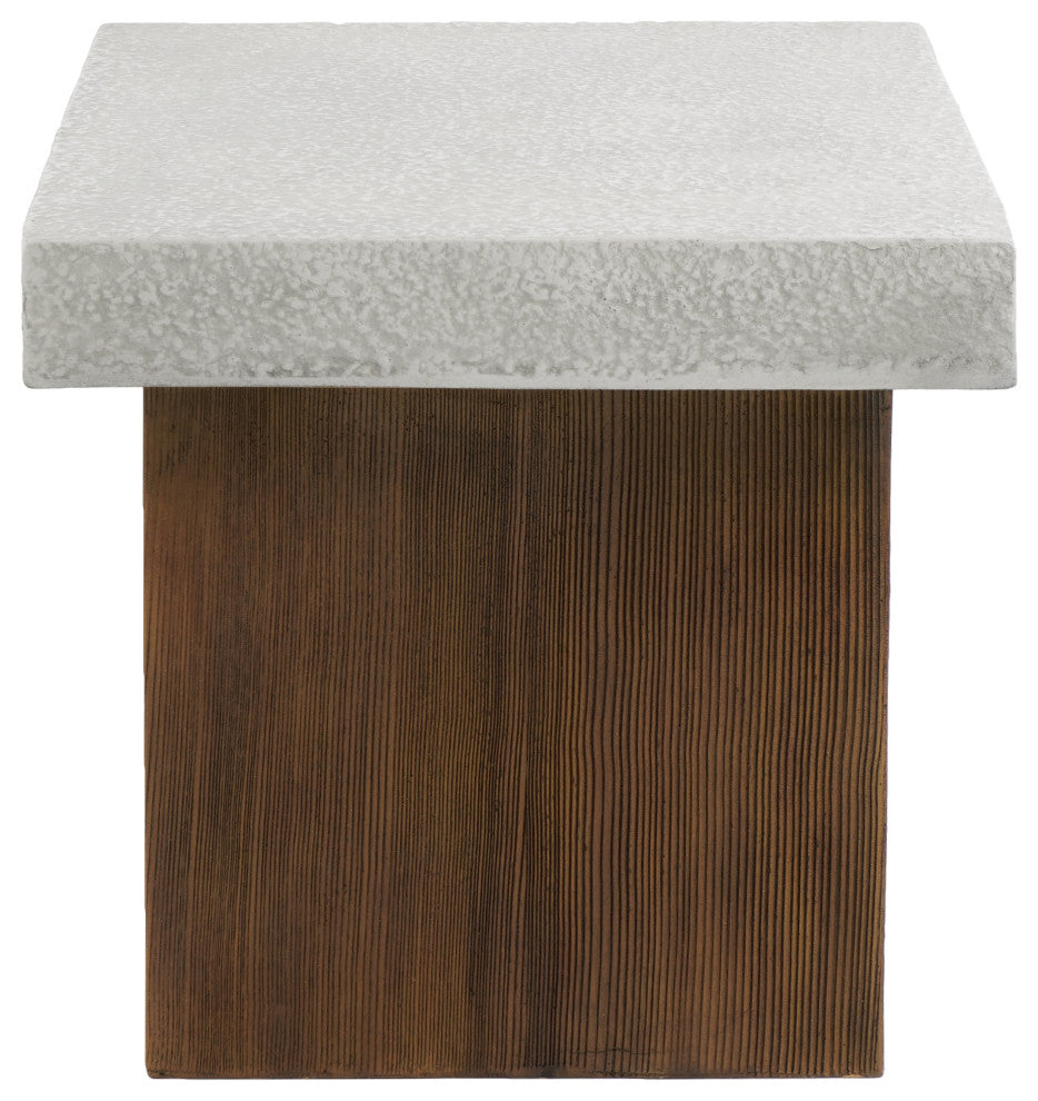 Morgan Outdoor Square MGO Side Table, Wood Frame, Antique White