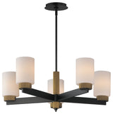 Maxim 32655SW Ruffles 5 Light 30"W Pillar Candle Style Chandelier - Black /