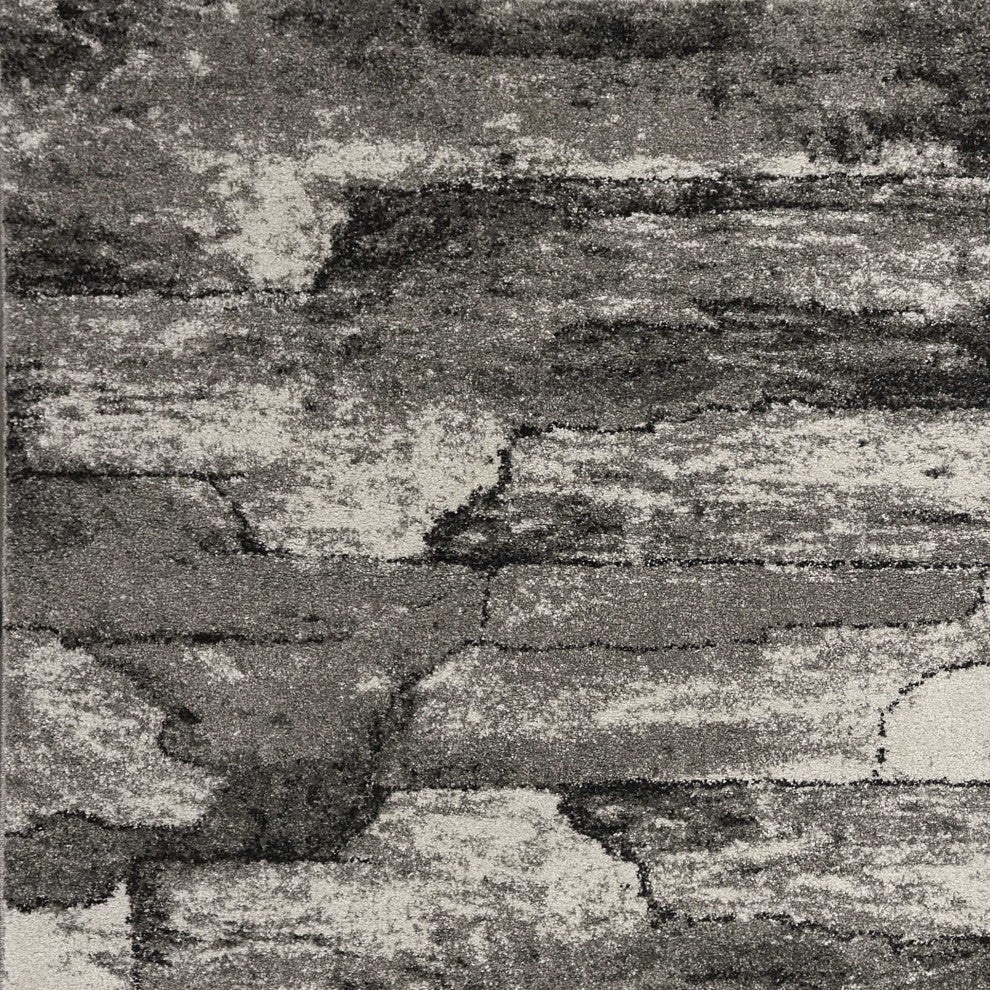 HomeRoots 8'x11' Grey Machine Woven Abstract Indoor Area Rug