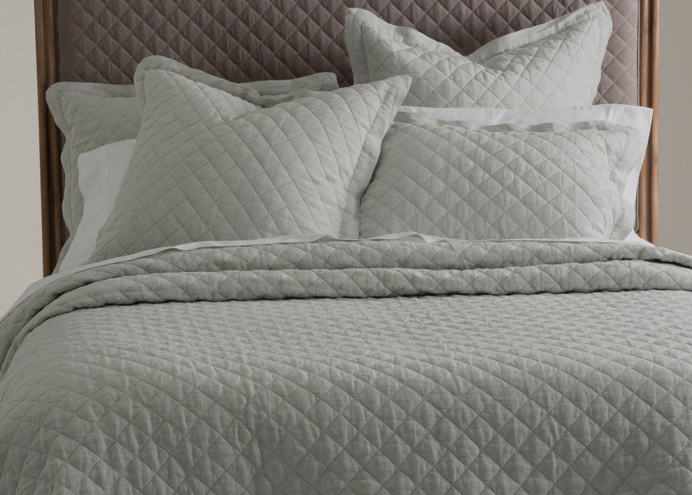 Oslo 6-Piece King Linen Quilt Set - Gray