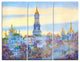 "Monastery on Steep Hill" Metal Wall Art, 3 Panels, 36"x28"