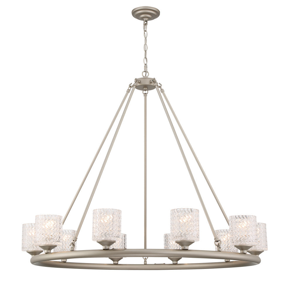 10 Light Crystal Wagon Wheel Candle Style Chandelier