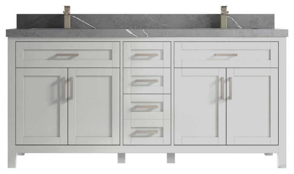 Cambridge 72 Double Sink Bath Vanity in Coventry Gray 2" Piatra Gray