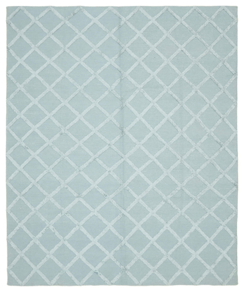 Rug N Carpet - Handwoven Modern Design 8' 0'' x 10' 0'' Wool Flatweave Kilim Rug