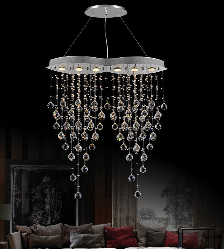 Robin 6 Light Down Chandelier With Chrome Finish