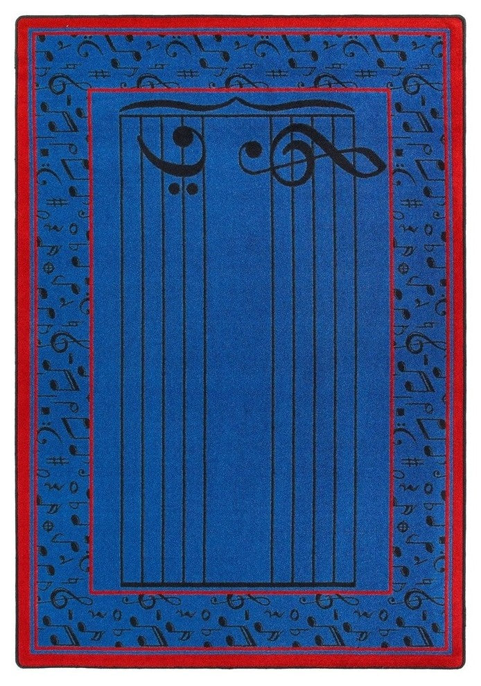 Kid Essentials Rug, Fully Staffed, Blue, 5'4"x7'8"
