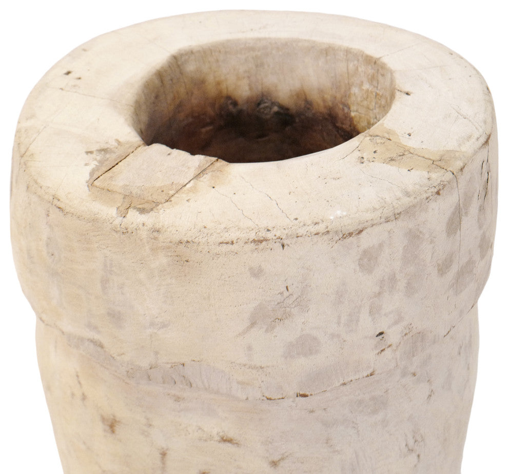 Consigned Sun Bleached Wood Butter Pot