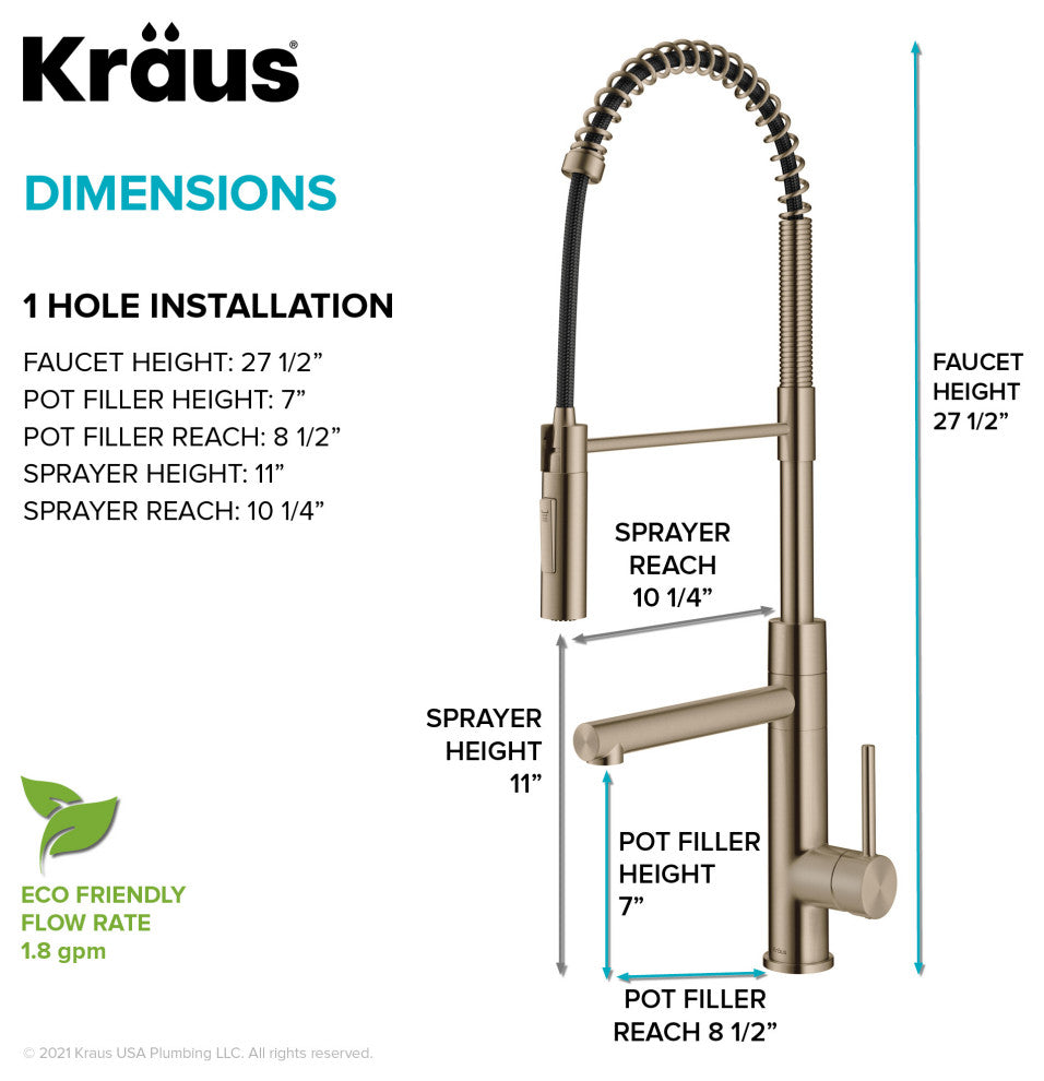 Pulldown Pot Filler Kitchen Faucet, Antique Champagne Bronze