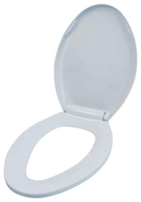 Elongated Plastic Toilet Seat Slow Close Easy Remove Adjustable Hinge White