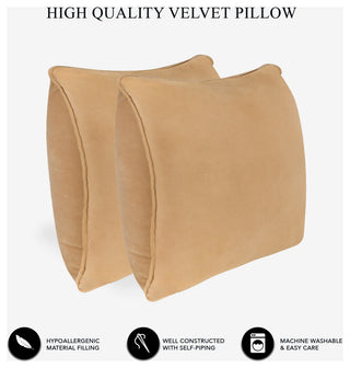 A1HC Throw Pillow Insert, Down Alternative Fill, Set of 2, Mocha, 20"x20"
