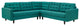 Modern Contemporary Urban Living Sectional Sofa Set, Aqua Blue