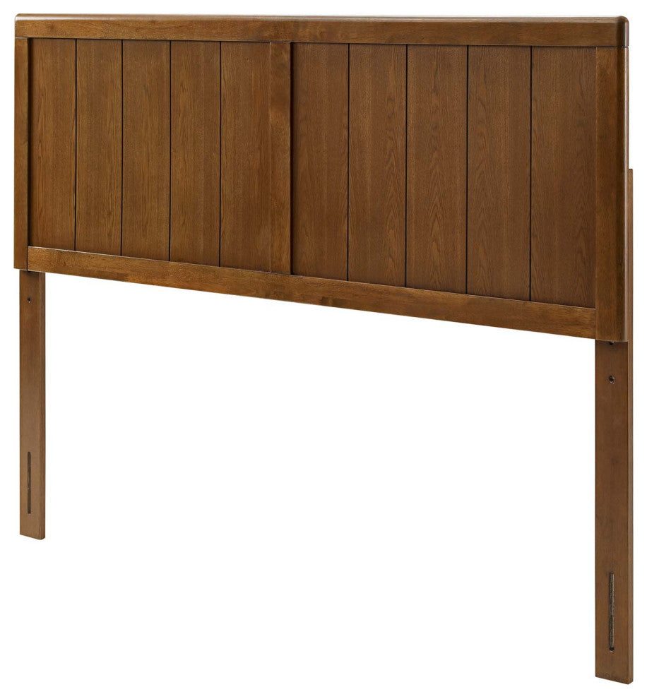 Headboard, King Size, Wood, Brown Walnut, Modern Mid-Century, Bedroom Master
