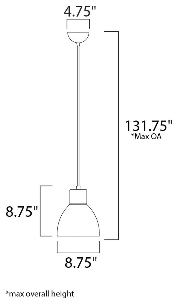 Maxim 11022 Cora 1 Light 9" Pendant - Black / Gold