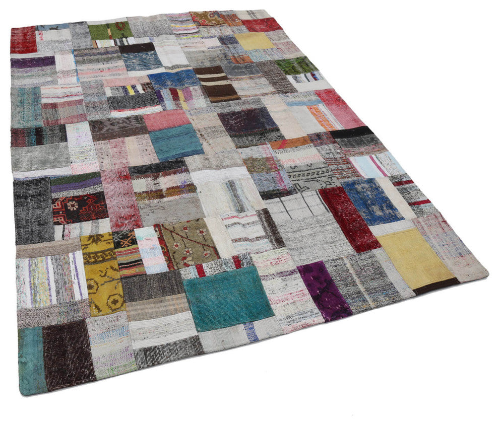 Rug N Carpet - Handmade Oriental 5' 7'' x 7' 10'' Rustic Patchwork Kilim Rug