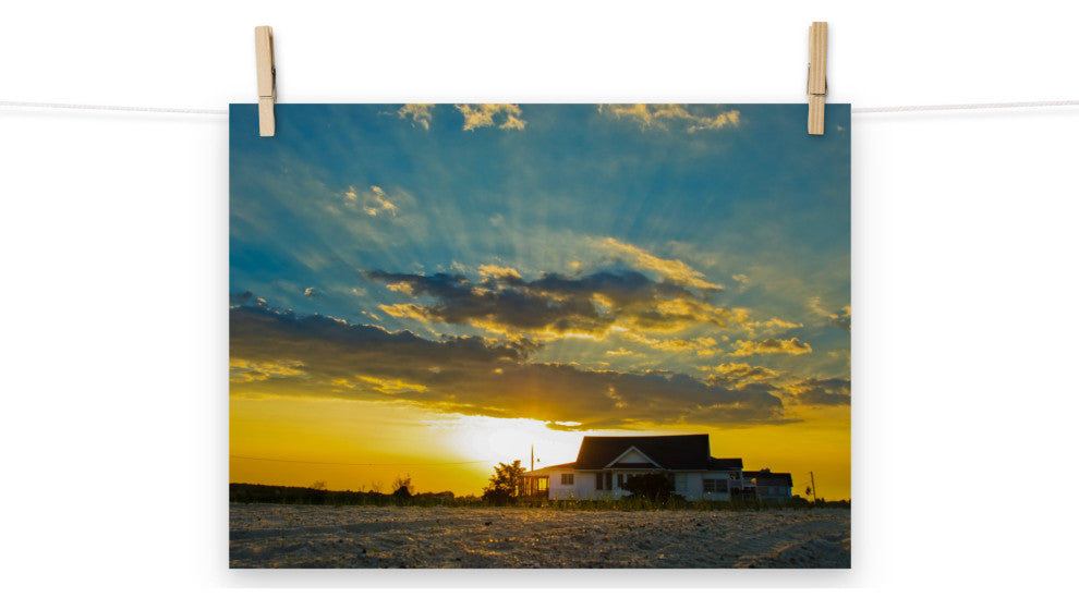 Sunset at Bowers Landscape Photo, Coastal Unframed Wall Art Print, 12" X 16"