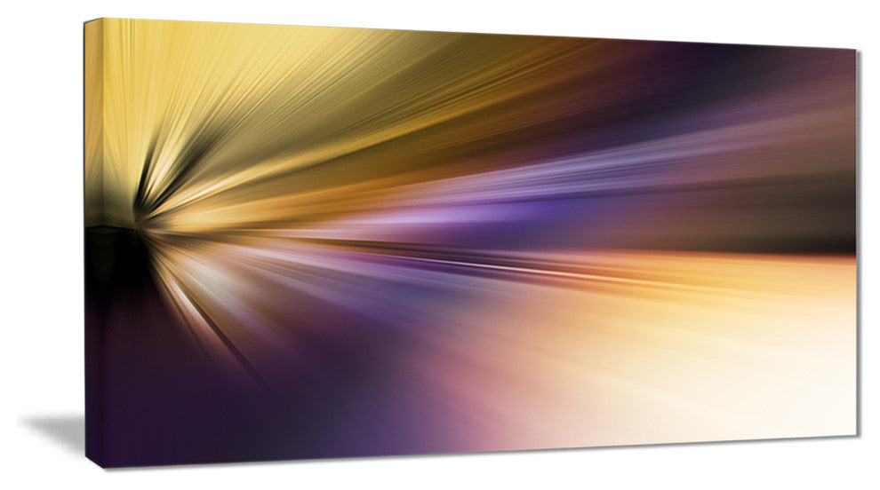 "Rays of Speed Purple Brown" Abstract Digital Canvas Print