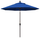 9' Bronze Push-Button Tilt Crank Aluminum Umbrella, Pacific Blue Pacifica