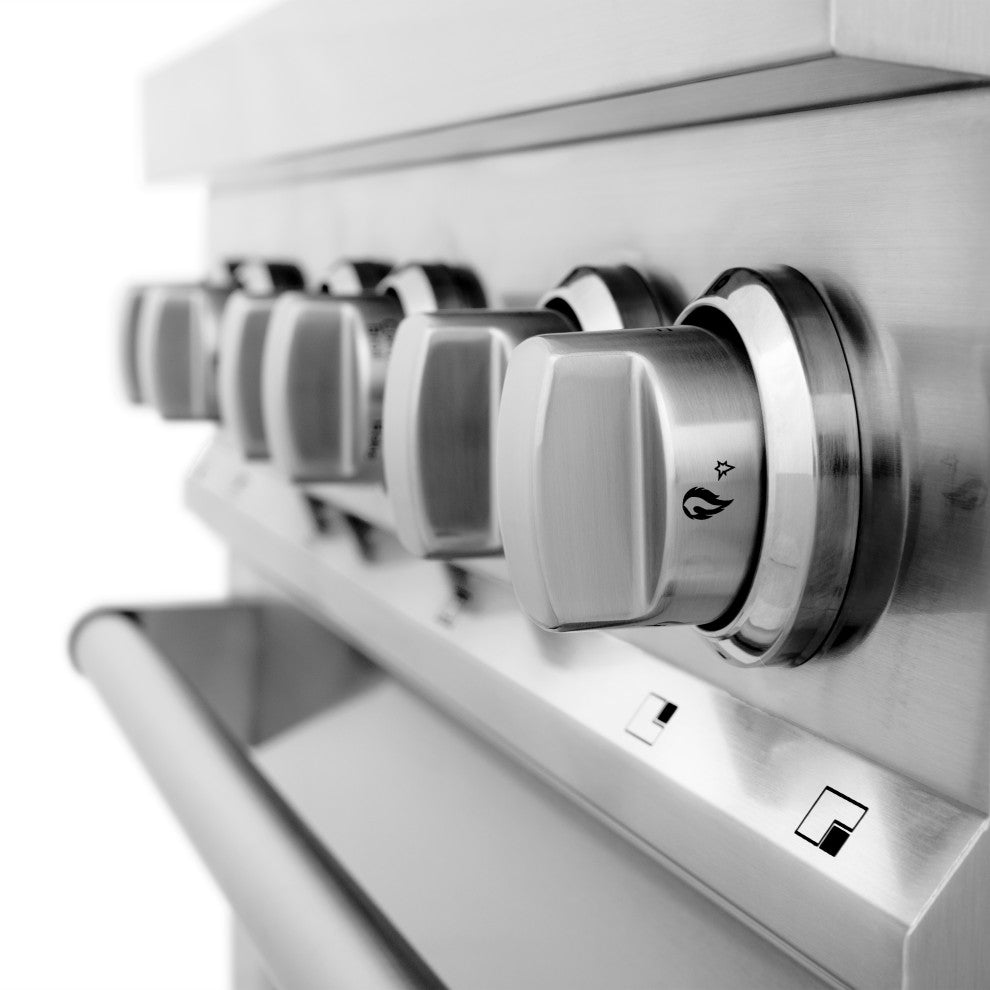 ZLINE 30" Dual Fuel Range With Brass Burners and Reversible Griddle RA-BR-GR-30
