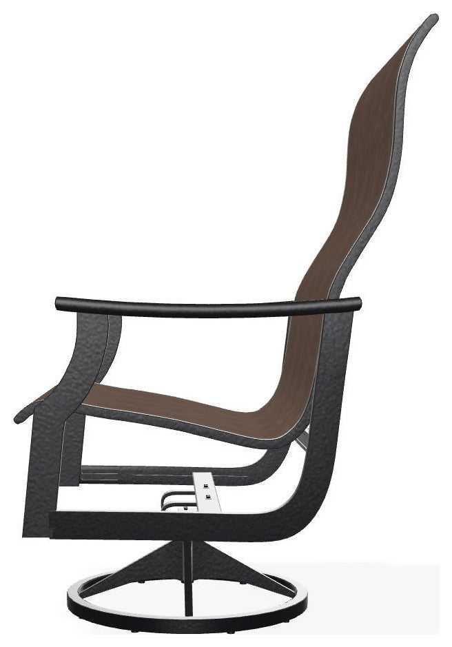 St. Catherine Sling Outdoor Supreme Swivel Rocker, Mocha/Black