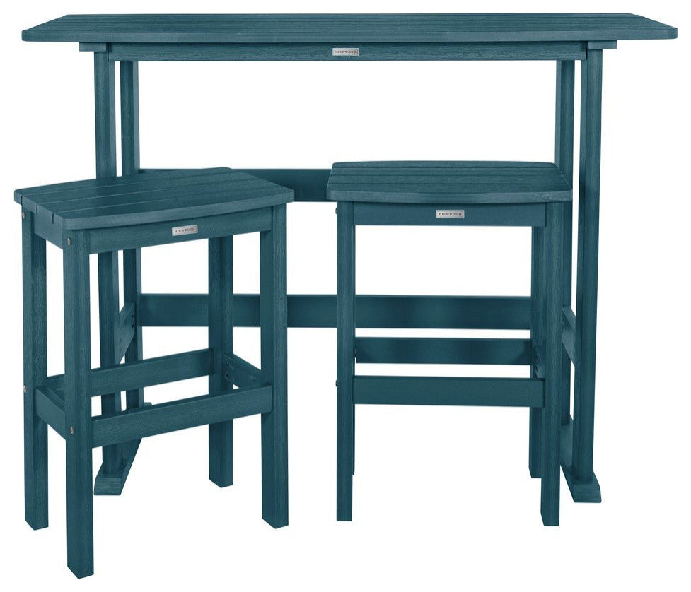 Lehigh 3 Piece Balcony Set, Nantucket Blue, Bar Height