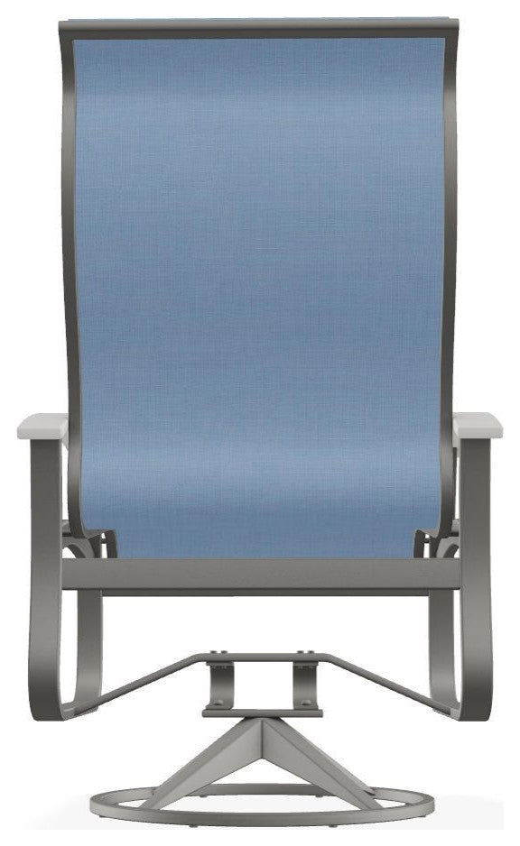 Belle Isle Sling Outdoor Swivel Rocker, Sky/Snow