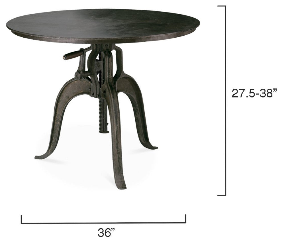 Vintage Style Adjustable Height Metal Accent Table Entry Kitchen Hall Tripod