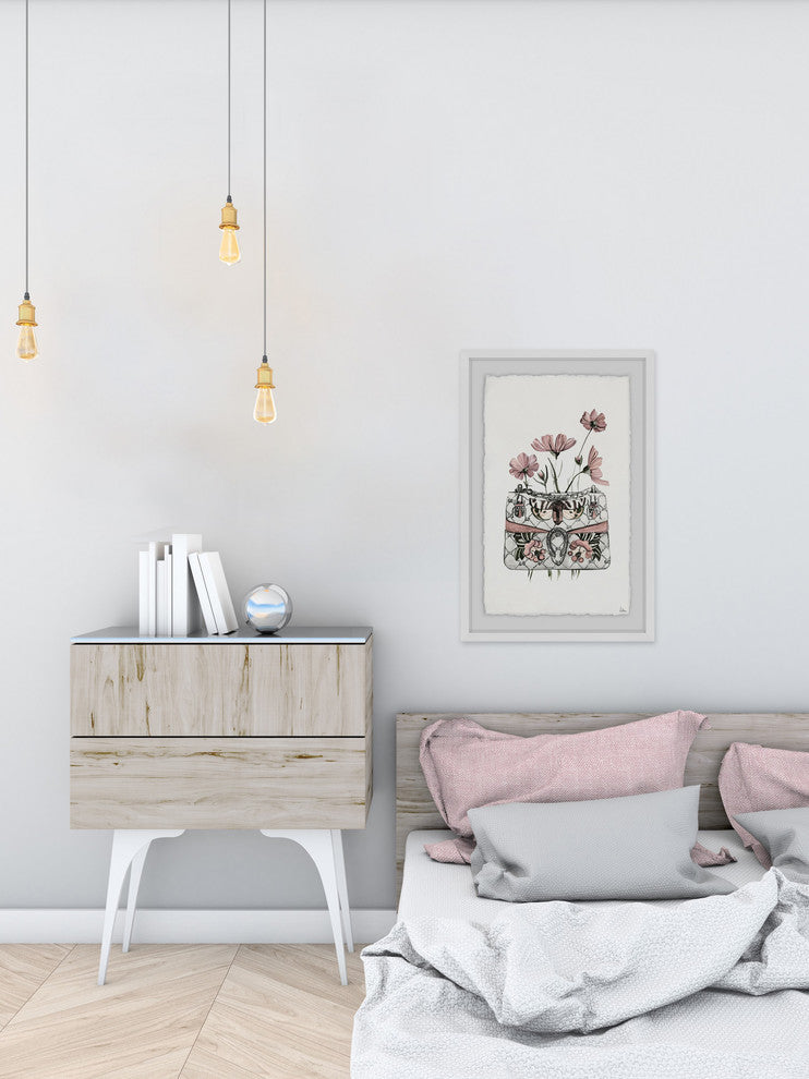 "Purse with Pink Flowers" Framed Painting Print, 20"x30"