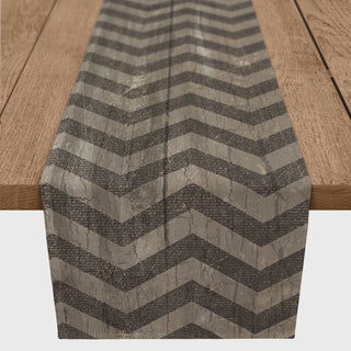 Black Wood Chevron 16x72 Table Runner