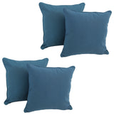 18" Double-Corded Solid Twill Square Throw Pillows, Set of 4, Indigo