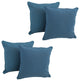 18" Double-Corded Solid Twill Square Throw Pillows, Set of 4, Indigo