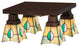 16 Square Mackintosh Leaf 4 Light Flushmount