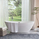Vanity Art 71" x 33" Acrylic Freestanding Soaking Bathtub, White/Classic Chrome
