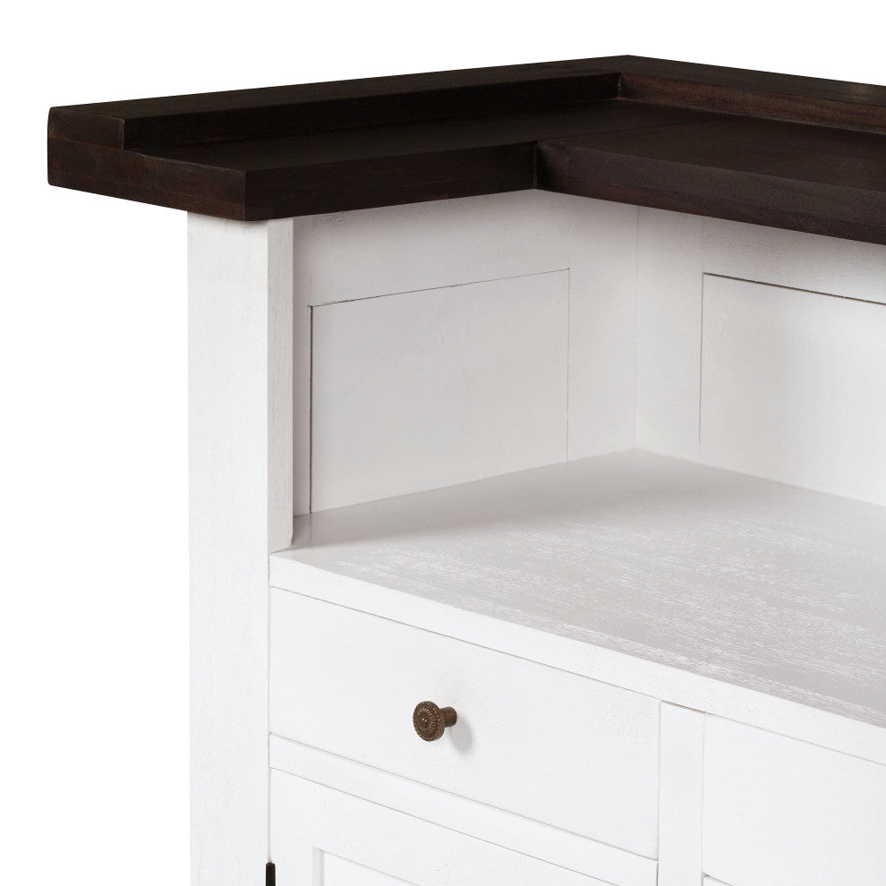 Harrison Distressed White Bar - Brown,White