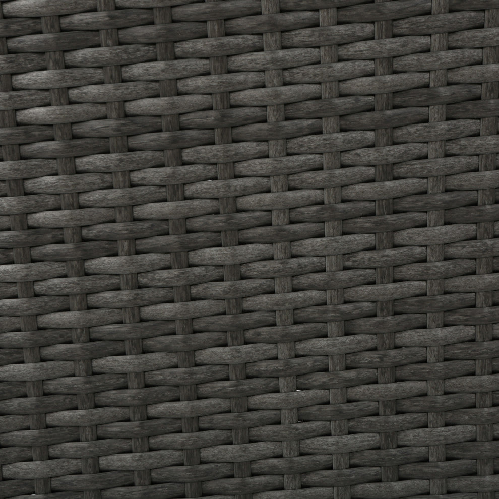 GDF Studio Cyrus Outdoor Wicker Dining Chairs, Set of 2, Gray/Light Gray