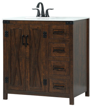 Home Living 19" Farmhouse Expresso-Light Bathroom Vanity