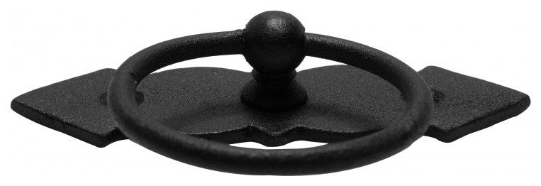 Ring Pull Cabinet Door Drawer Wrought Iron Black 4'' Set of 2