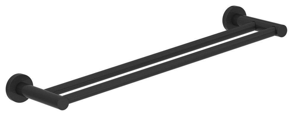 Dia Double Towel Bar, Matte Black
