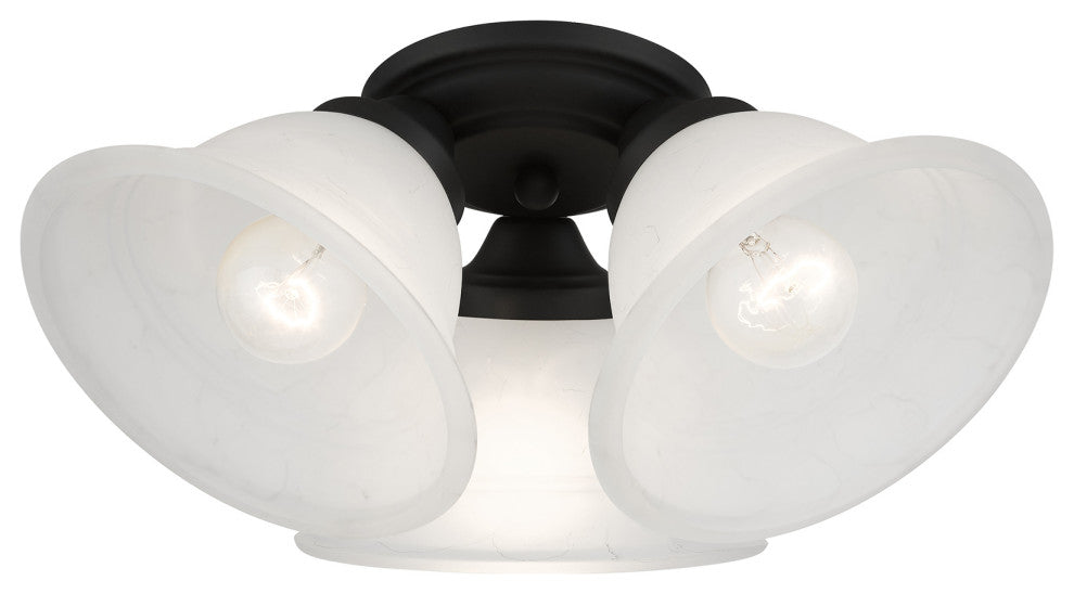 Livex Lighting Wynnewood 3-Light Black Flush Mount