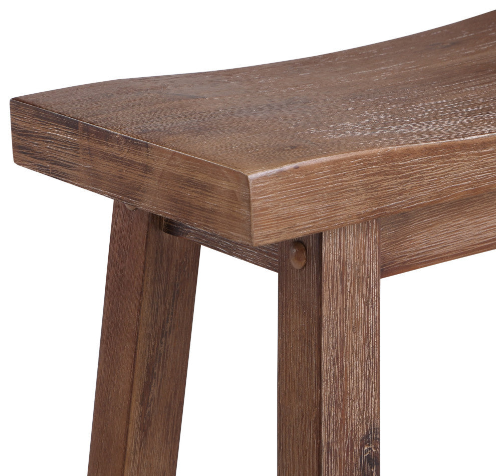 Sonoma Saddle Seat Counter Stool, Barnwood Wire-Brush, Counter Height, Single